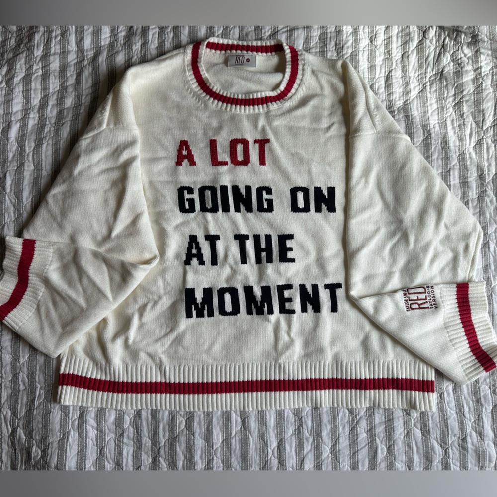 TAYLOR SWIFT A Lot Going On At The Moment Sweater (2XL) RED Taylor’s Version